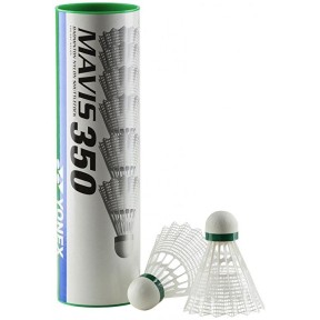 Badminton žogice MAVIS 350 1/6, bela, počasna Badminton žogice MAVIS 350 1/6, bela, počasna