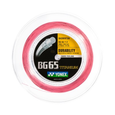 Badminton struna BG 65 TITANIUM, neon roza, 200m Badminton struna BG 65 TITANIUM, neon roza, 200m