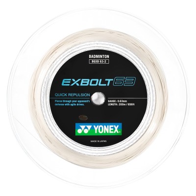 Badminton struna EXBOLT 63, bela, 200m Badminton struna EXBOLT 63, bela, 200m