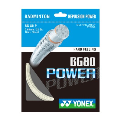 Badminton struna BG 80 POWER, bela, 10m